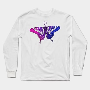 Bisexual Pride Flag Butterfly Long Sleeve T-Shirt